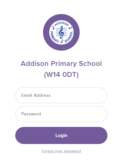 Screenshot of log in screen to enter email address and password along with button if forgot password